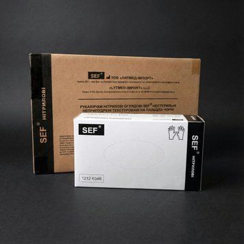Перчатки нитриловые черные SEF S - ящик 10 уп &times; 100 шт (1000 шт) RO-00122122 фото