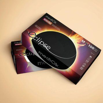 Рукавички нітрилові супер щільні 5,2гр чорні MediOK Eclipse XL 100шт RO-001251 фото