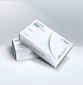 Рукавички вінілові прозорі MediOk Clear M 4,4гр.100шт RO-00166 фото