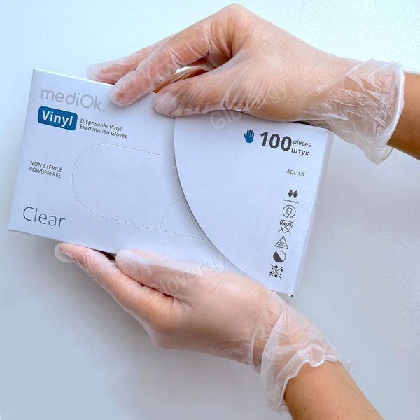Рукавички вінілові прозорі MediOk Clear L 4,4гр.100шт RO-00167 фото