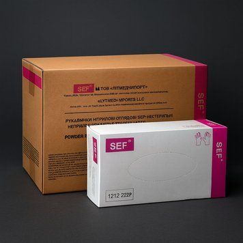 Рукавички нітрилові рожеві SEF L - Ящик 10 уп &times; 100 шт (1000 шт) RO-0017132 фото