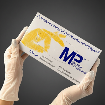 Рукавички медичні латексні опудрені S Medical Professional 100шт. RO-00176 фото