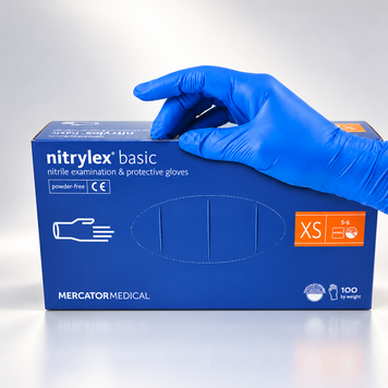 Перчатки нитриловые Mercator Nitrylex Basic XS фиолетовые 100шт RO-00132 фото