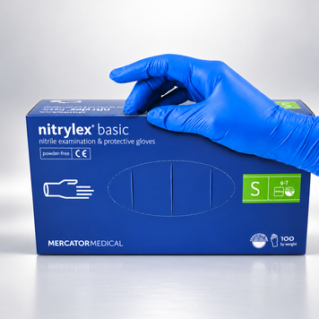 Перчатки нитриловые Mercator Nitrylex Basic S фиолетовые 100шт RO-00134 фото