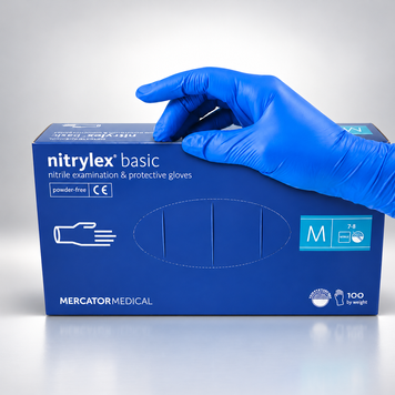 Перчатки нитриловые Mercator Nitrylex Basic размер M темно-синие 100 шт RO-00135 фото