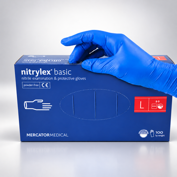 Перчатки нитриловые Mercator Nitrylex Basic L фиолетовые 100шт RO-00136 фото