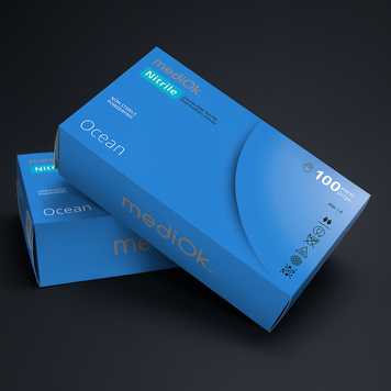 Рукавички нітрилові MediOK Ocean XL блакитні 100шт RO-00141 фото