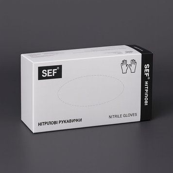 Рукавички нітрилові чорні SEF XS, одноразові, 100 шт RO-0012612 фото
