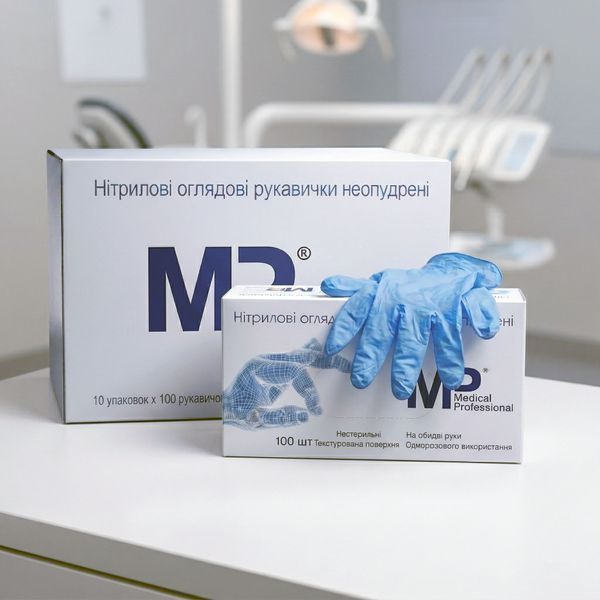 Нітрилові рукавички MP Basic SoftTouch 3,5 г, блакитні S &mdash; Ящик 10 уп &times; 100 шт  RO-00113913 фото