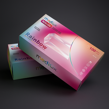 Перчатки нитриловые разноцветные mediOK Rainbow M 3,8гр. 100шт RO-00148 фото