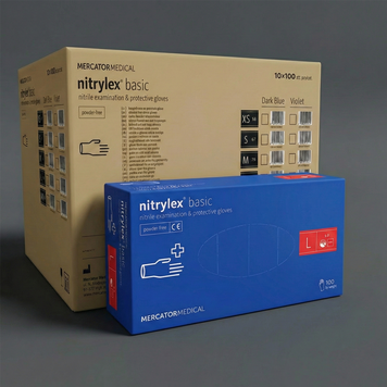 Рукавички нітрилові Nitrylex Basic L - Ящик 10 уп &times; 100 шт (1000 шт) RO-001364 фото